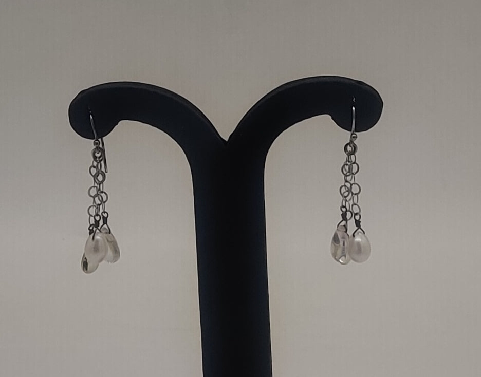 JAGDAMBA PEARLS SILVER HANGINGS ER50167
