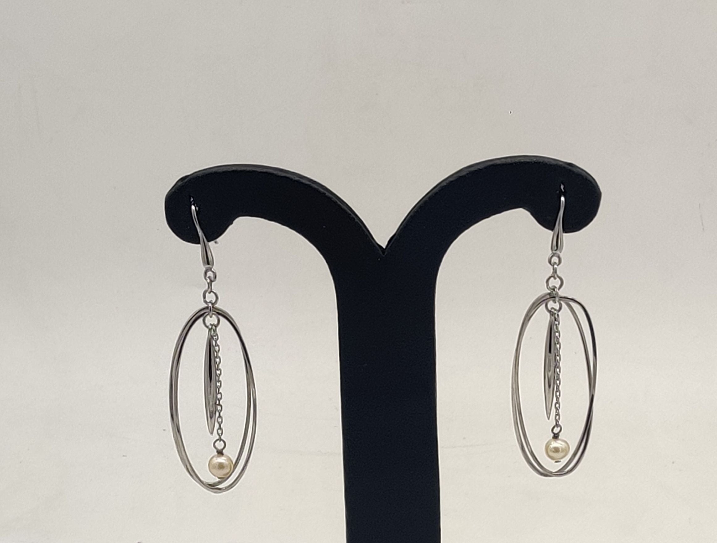 JAGDAMBA PEARLS SILVER HANGINGS ER50159