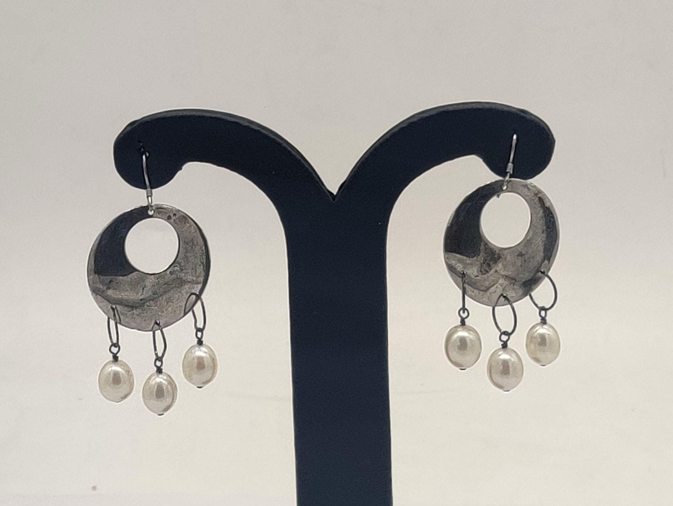 JAGDAMBA PEARLS SILVER HANGINGS ER50156