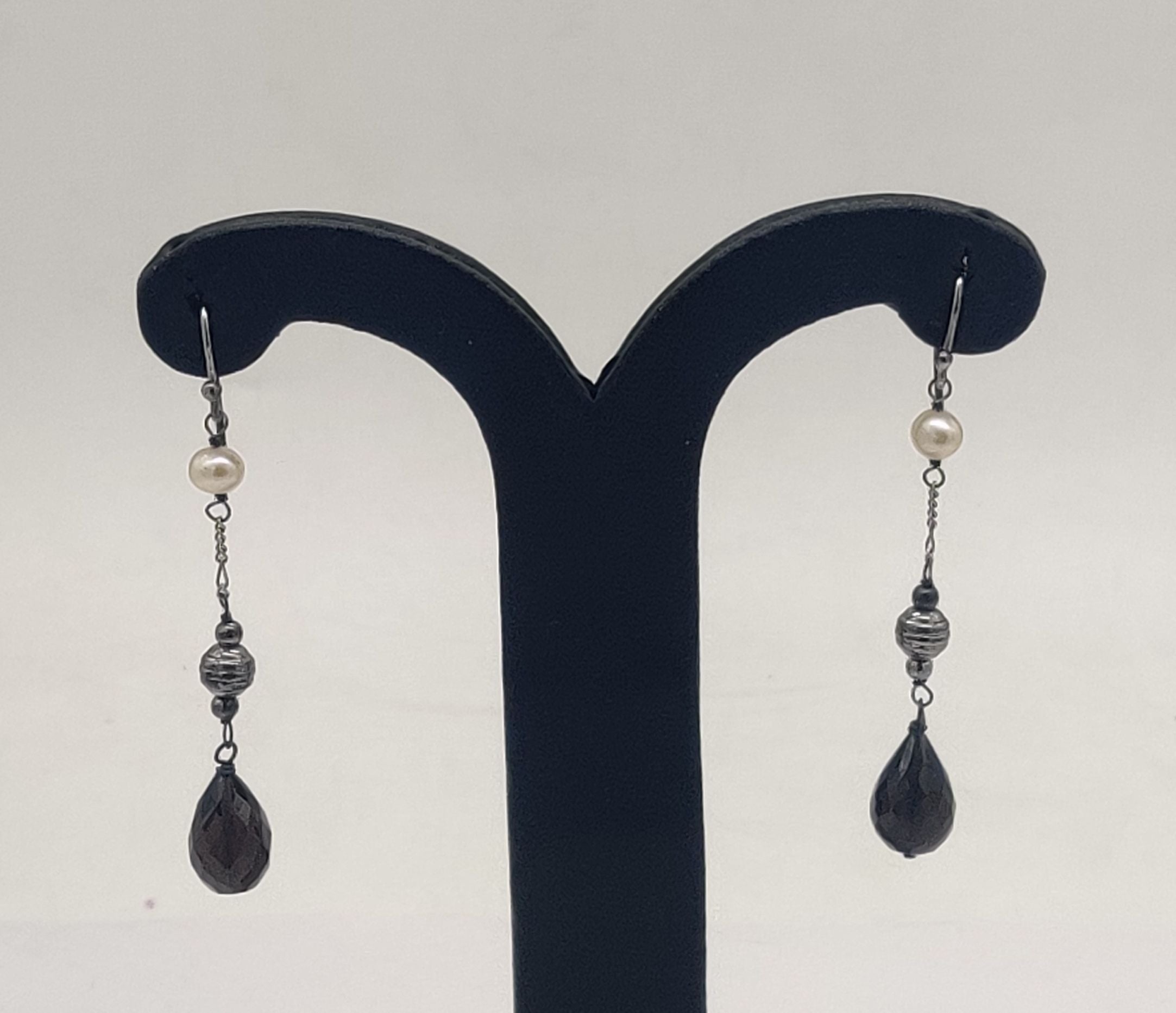 JAGDAMBA PEARLS SILVER HANGINGS ER50155