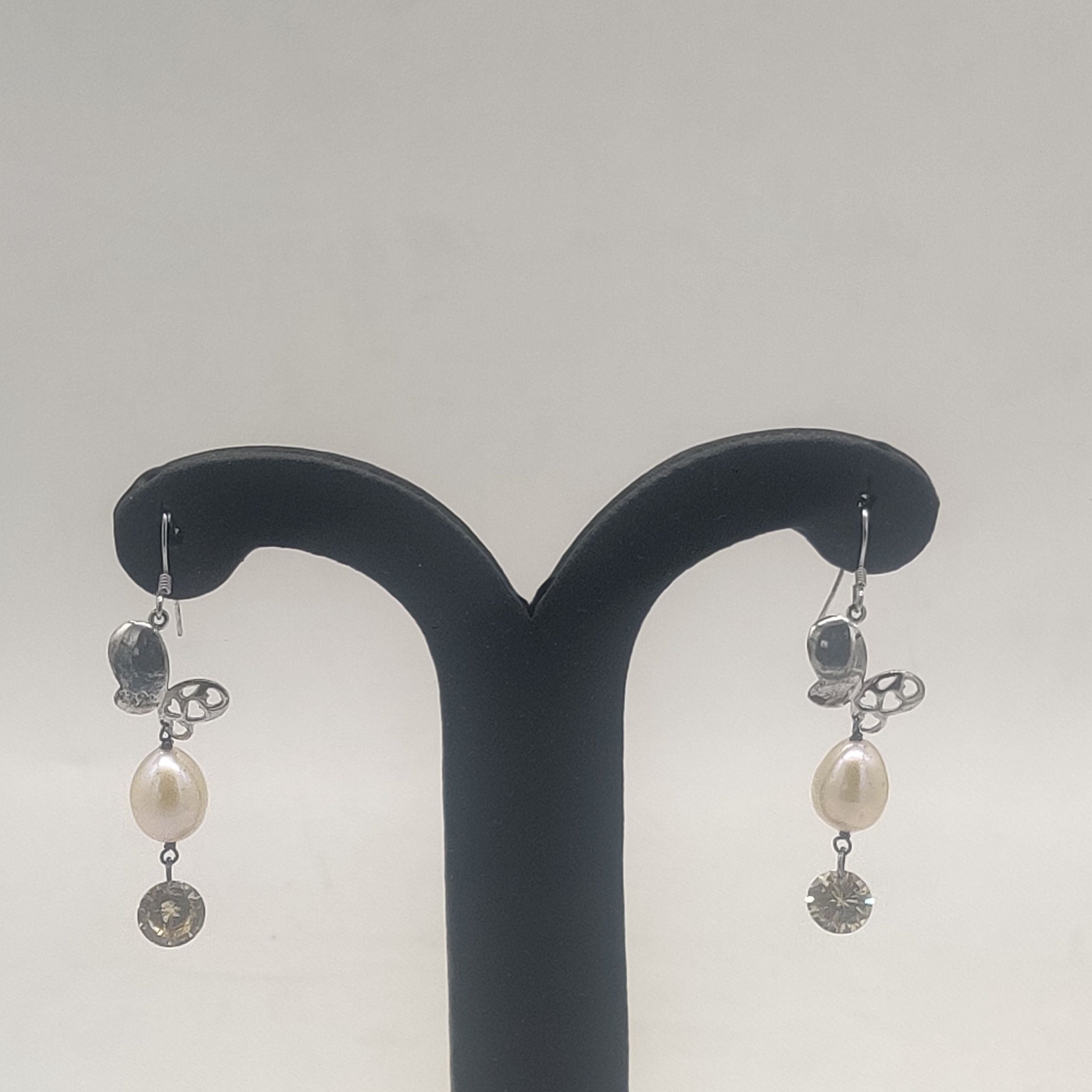 JAGDAMBA PEARLS SILVER HANGINGS ER50137