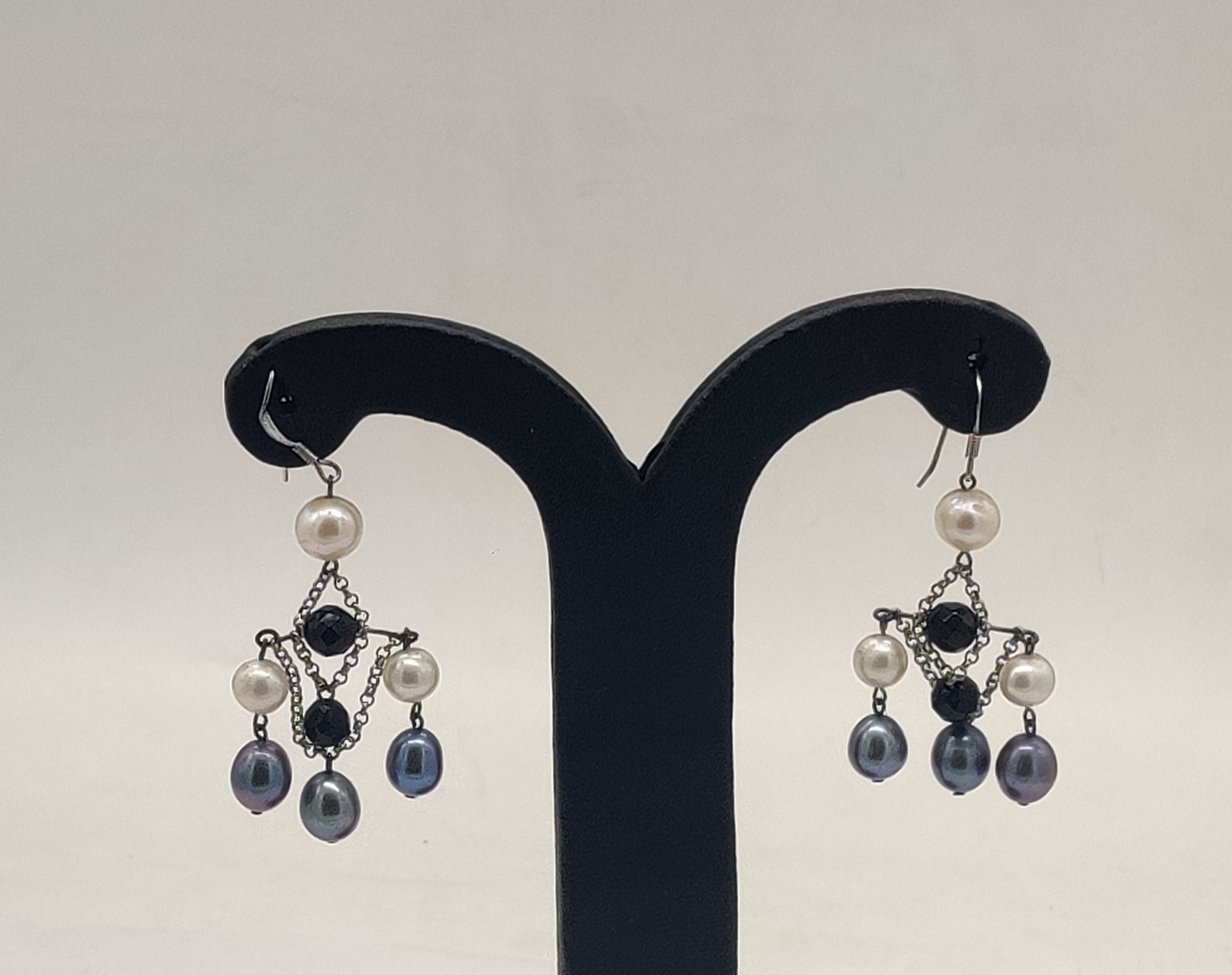 JAGDAMBA PEARLS SILVER HANGINGS ER50125