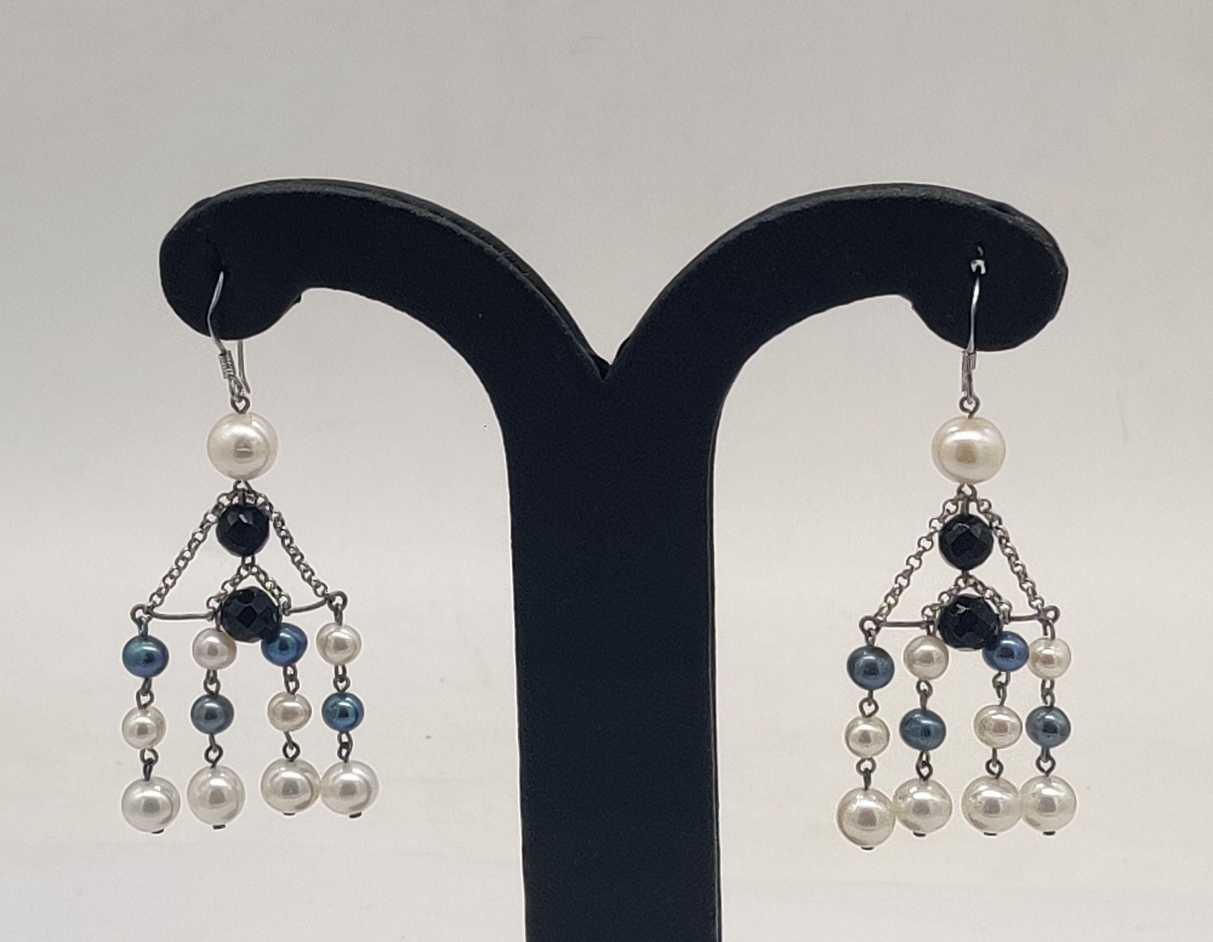 JAGDAMBA PEARLS SILVER HANGINGS ER50124