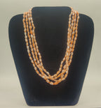 Desert Drape � Intertwined Orange & Ivory Nugget Bead Necklace