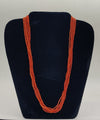 Sunset Bloom � Layered Reddish-Orange Beaded Necklace