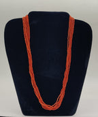 Sunset Bloom � Layered Reddish-Orange Beaded Necklace
