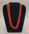 Tangerine Veil � Cascading Orange Strand Bead Necklace