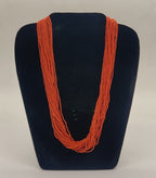 Tangerine Veil � Cascading Orange Strand Bead Necklace