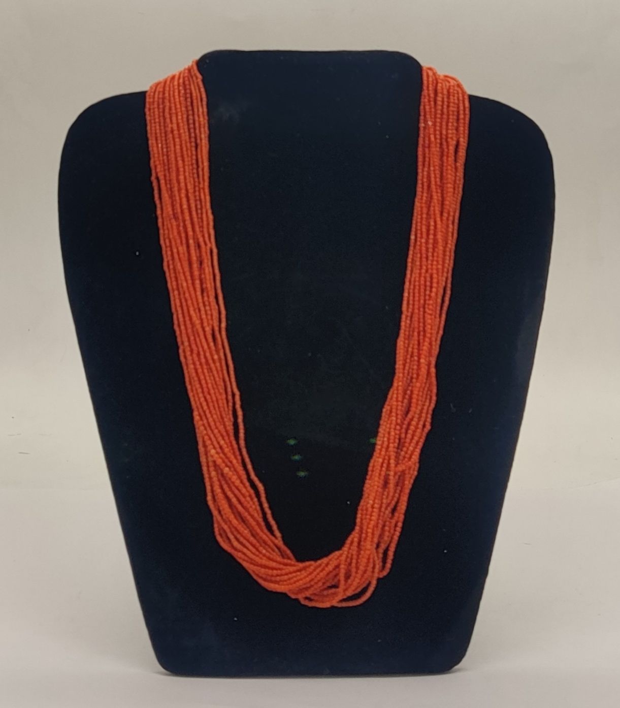 Tangerine Veil � Cascading Orange Strand Bead Necklace