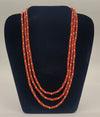 Scarlet Alloy � Red Cylindrical Beads & Silver Spacers Necklace