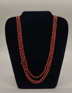 Coral Harmony � Layered Red Coral & White Bead Necklace