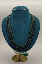 Forest Cascade � Layered Necklace with Dark Green Gemstone Beads