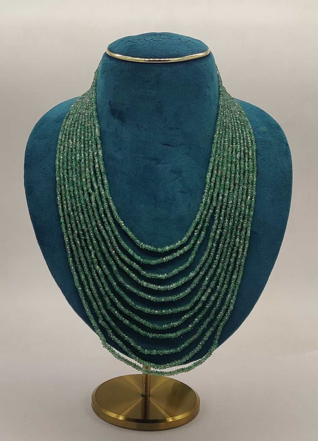 Emerald Royalty � Cascading Multi-Strand Green Beaded Necklace