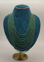 Emerald Royalty � Cascading Multi-Strand Green Beaded Necklace