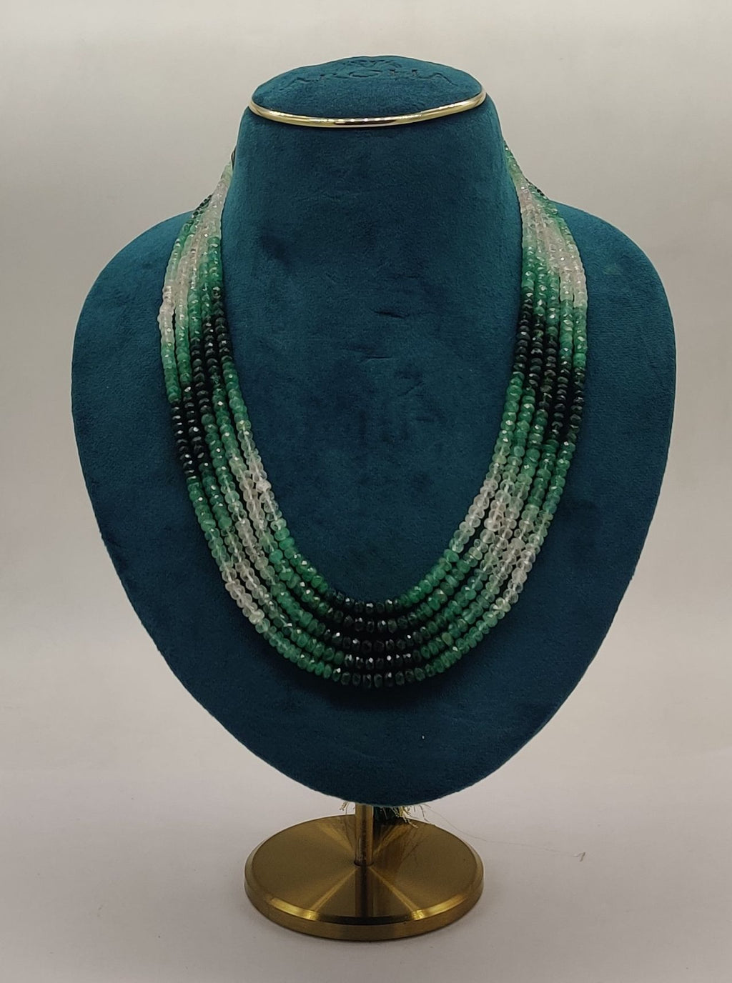 Forest Harmony � Mixed Green, Black & Clear Beaded Necklace