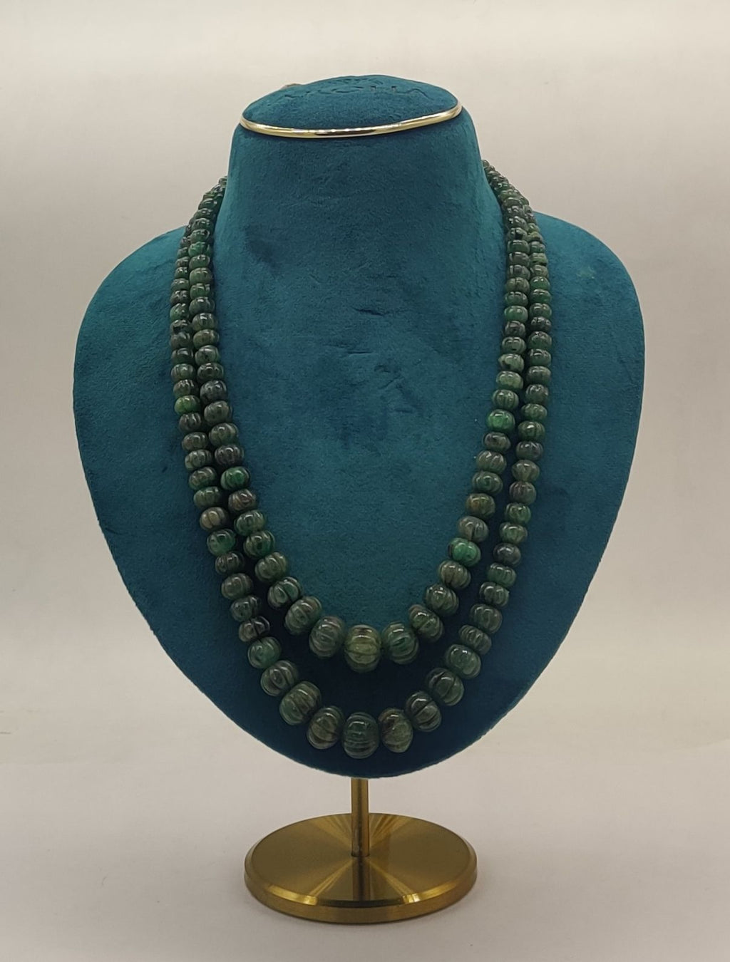 Jade Dynasty � Layered Green & Barrel-Cut Beaded Necklace
