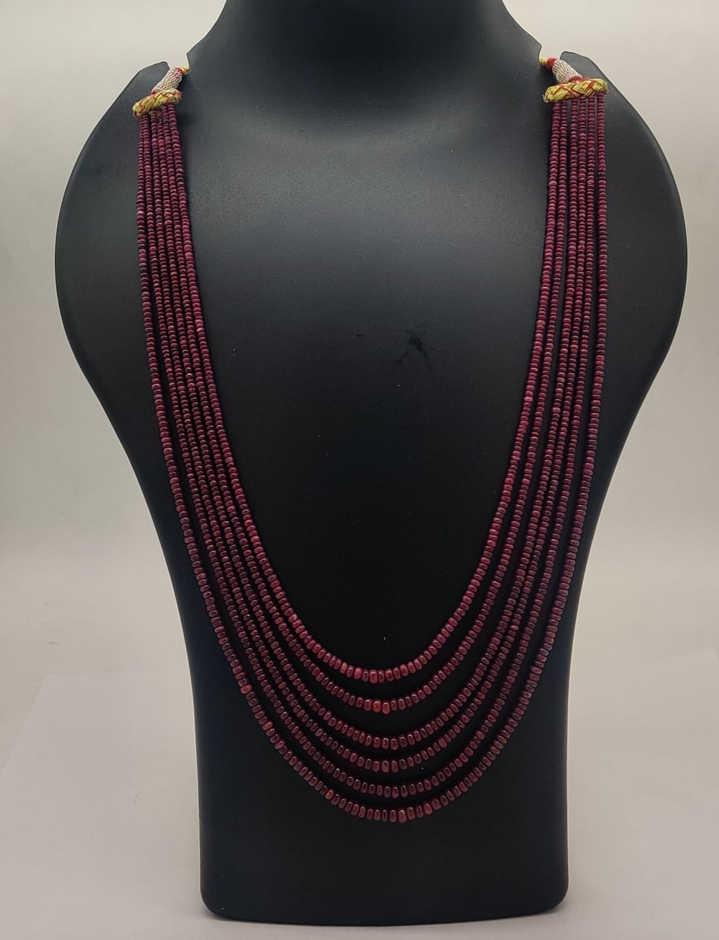 Garnet Layers � Deep Red Multi-Strand Beaded Necklace