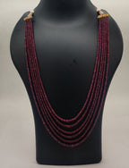 Garnet Layers � Deep Red Multi-Strand Beaded Necklace