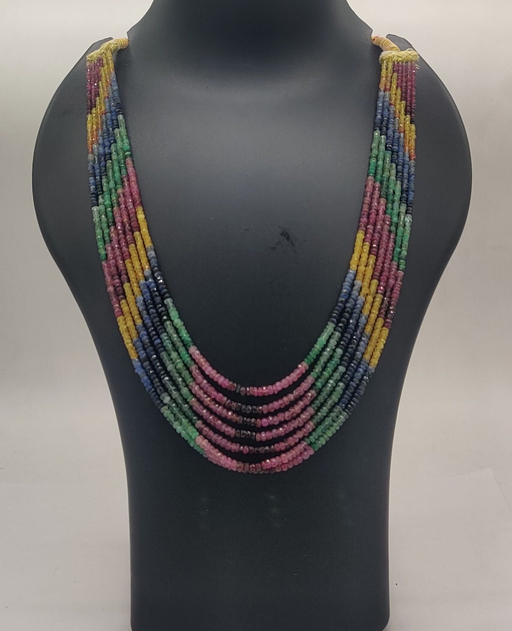 Rainbow Elegance � Gradient Multi-Strand Gemstone Necklace