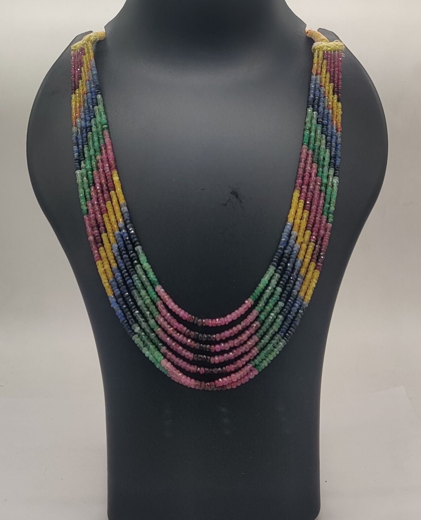 Rainbow Elegance � Gradient Multi-Strand Gemstone Necklace