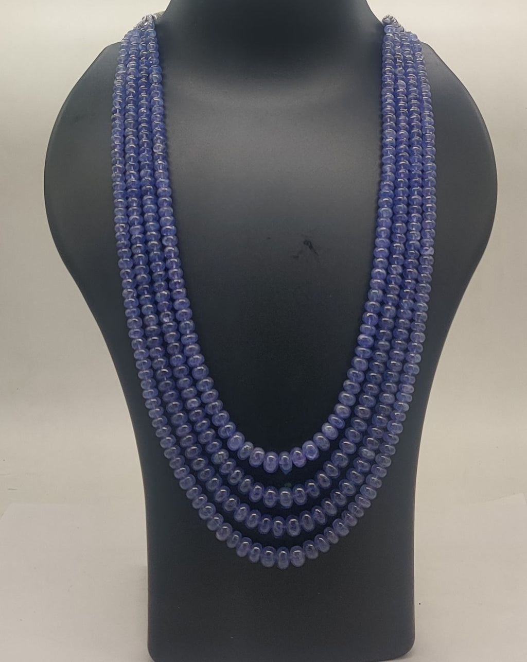 Royal Tanzanite Cascade � Multi-Strand Blue Beaded Necklace