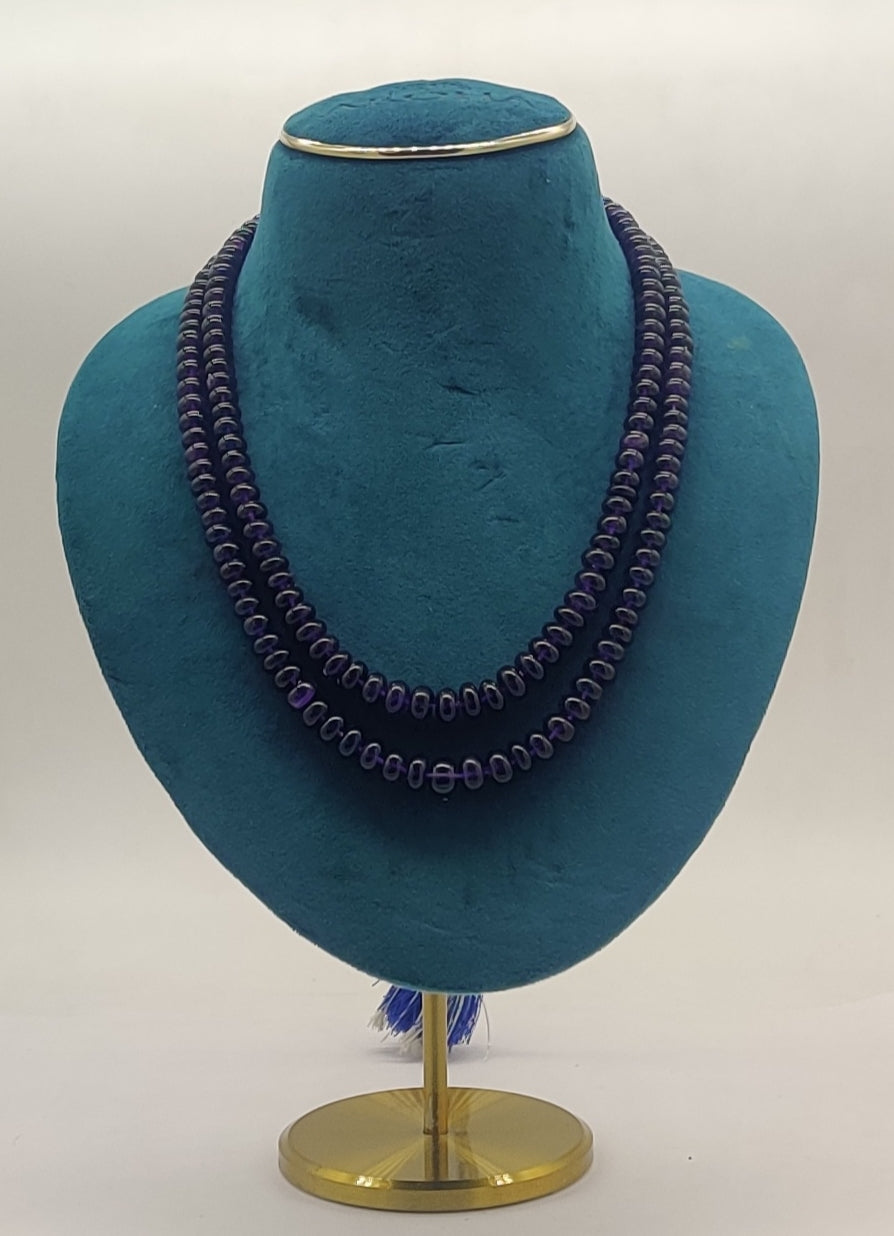 Midnight Cascade Layered Bead Necklace