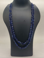 Ocean Depths Layered Blue Bead Necklace