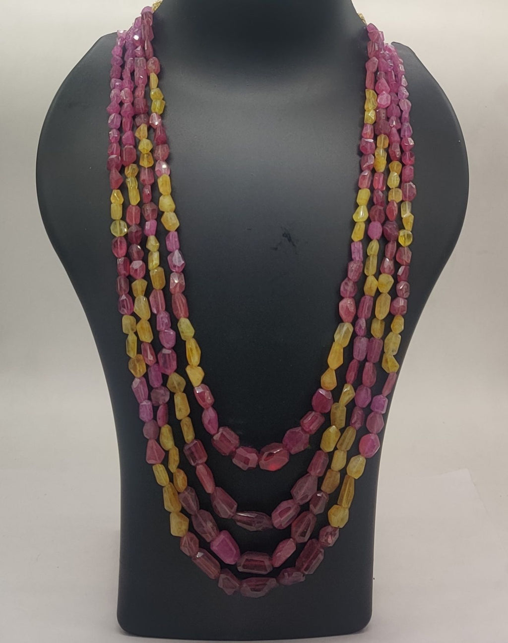 Sunset Bloom Multi-Strand Bead Necklace