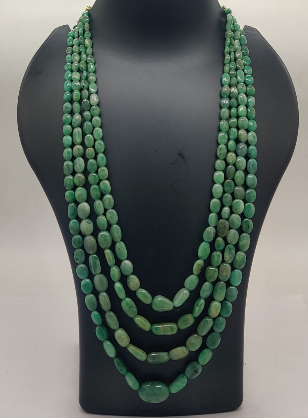 Royal Emerald Cascade � Multi-Strand Beaded Necklace