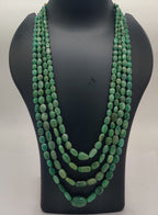 Royal Emerald Cascade � Multi-Strand Beaded Necklace