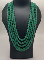 Emerald Veil � Cascading Green Bead Necklace