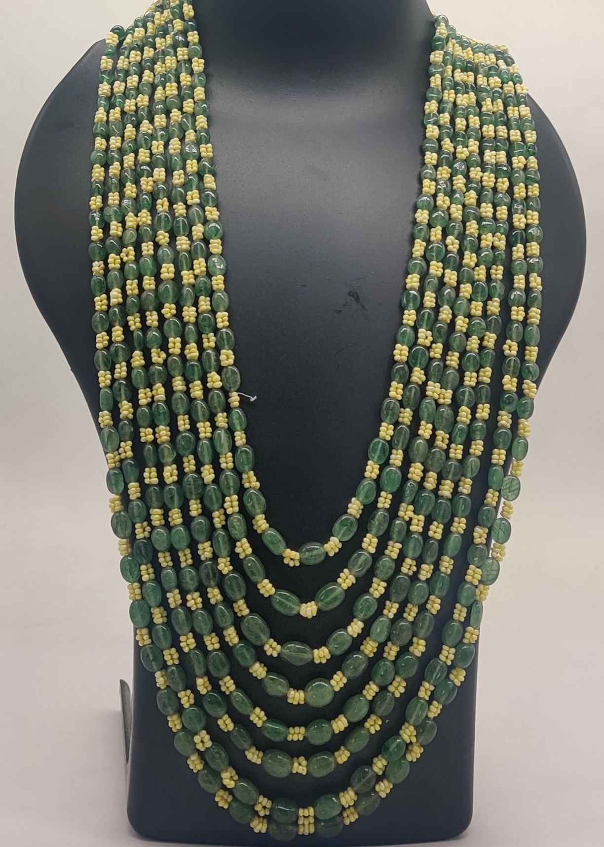 Forest Rainfall � Green Cascade Layered Necklace