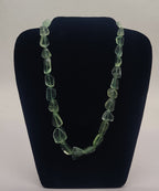 Forest Charm � Raw Tumbled Green Gem Necklace