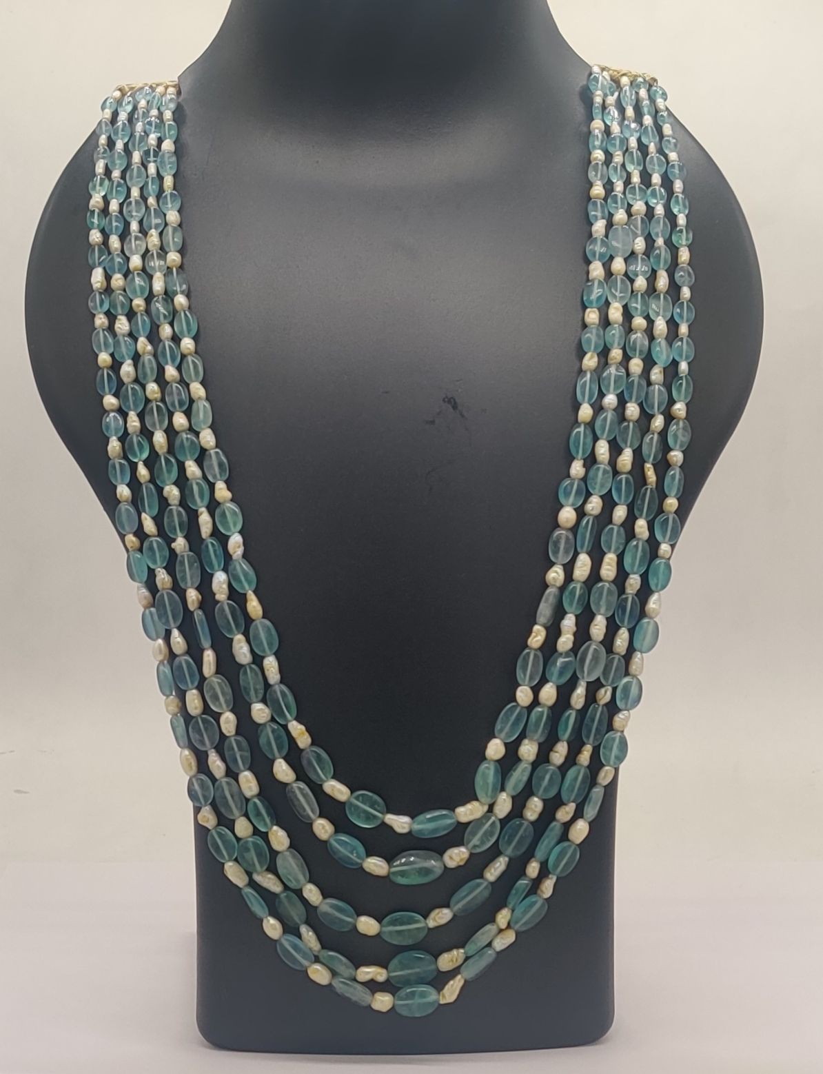 Ocean Teal Elegance Baroque Pearl Necklace