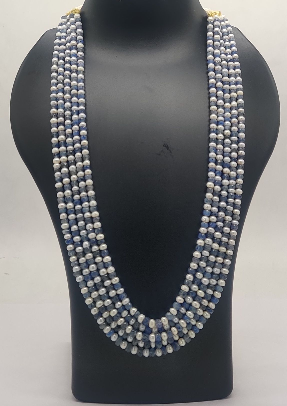 Ocean Mist Pearl & Blue Bead Cascade