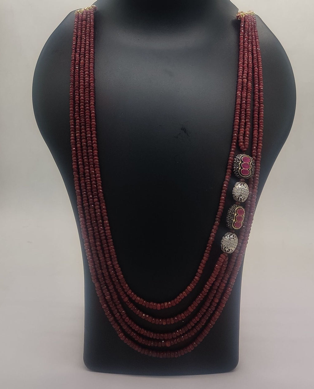 Royal Ruby Cascade with Ornate Embellishments