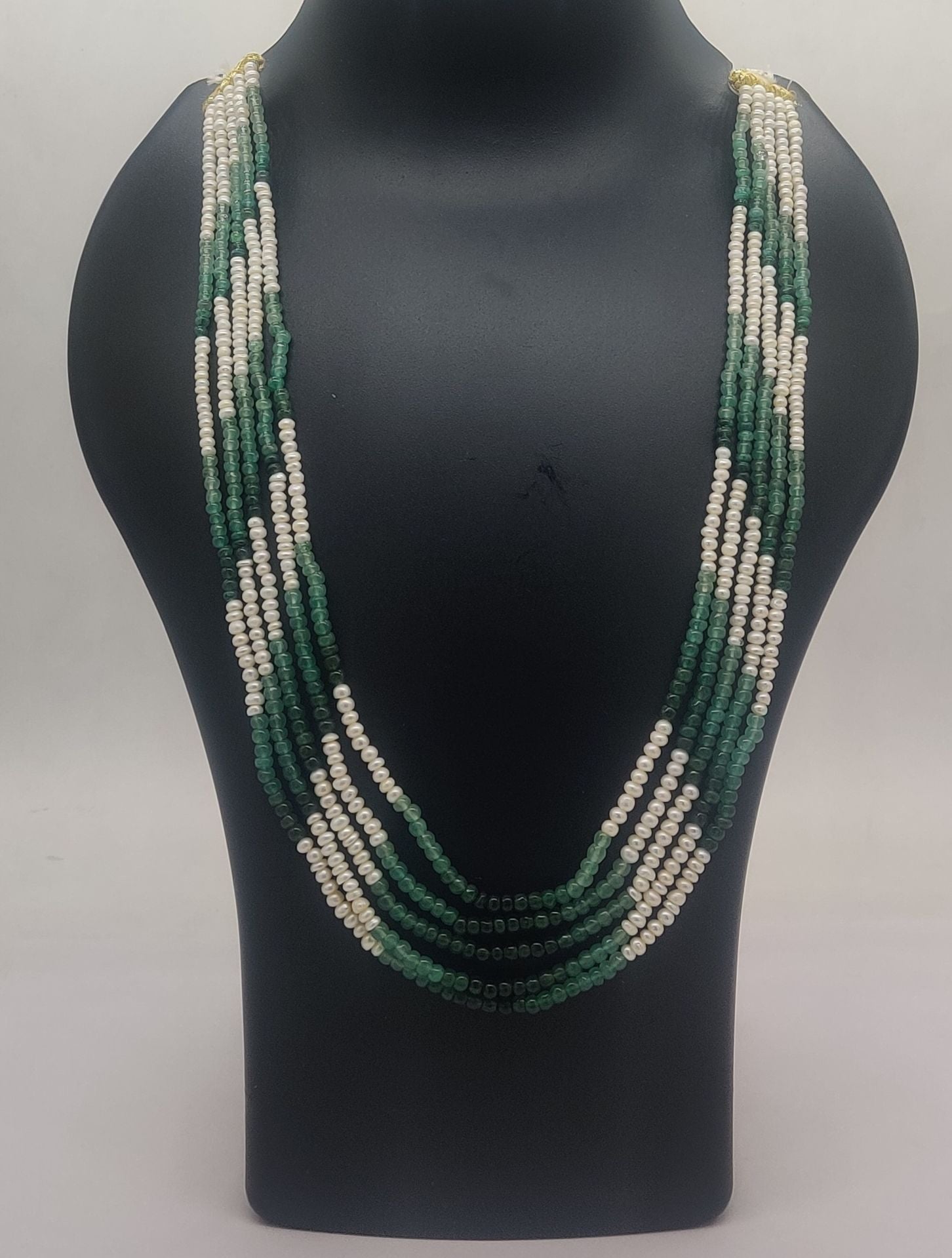 Emerald Whisper Multi-Strand Beaded Necklace