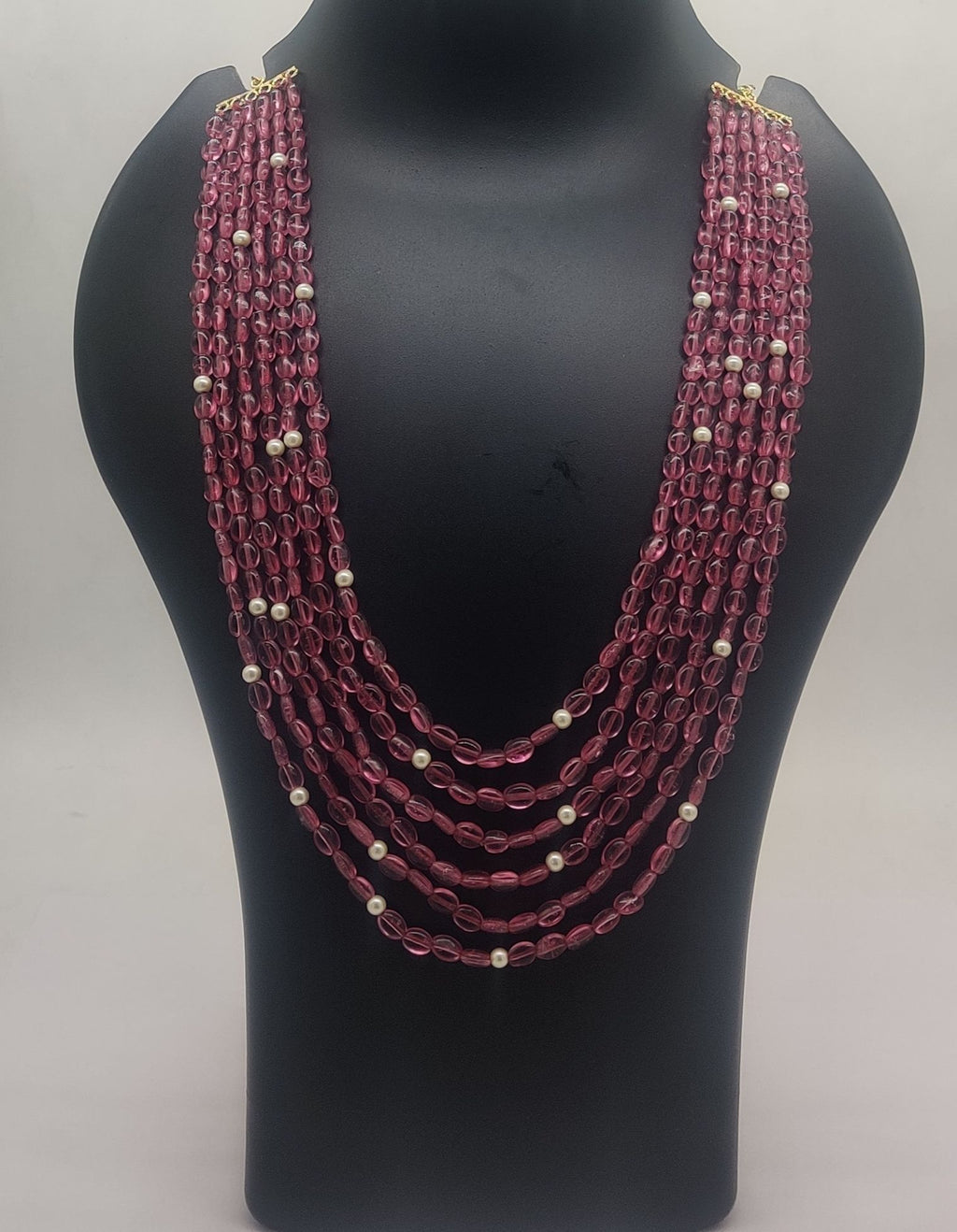 Rose Wine Luxe Layered Pearl Necklace