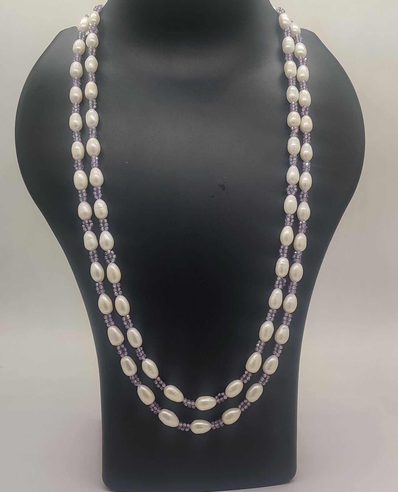 Lavender Mist Pearl Necklace Set