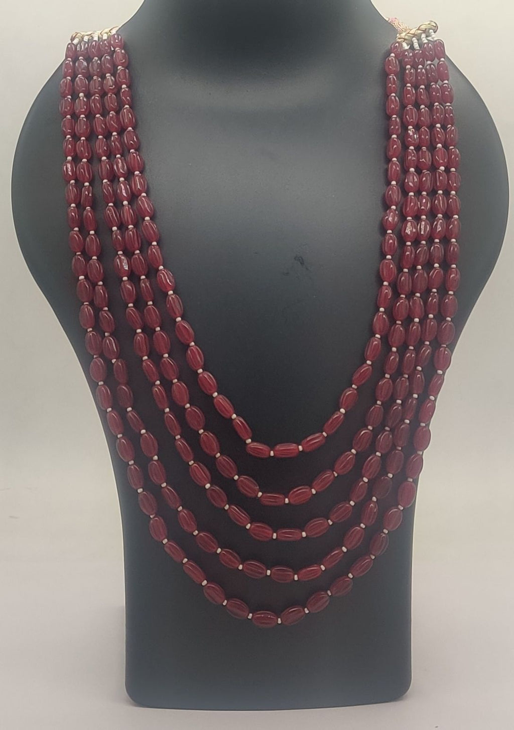 Maharani Crimson Gold Bead Necklace