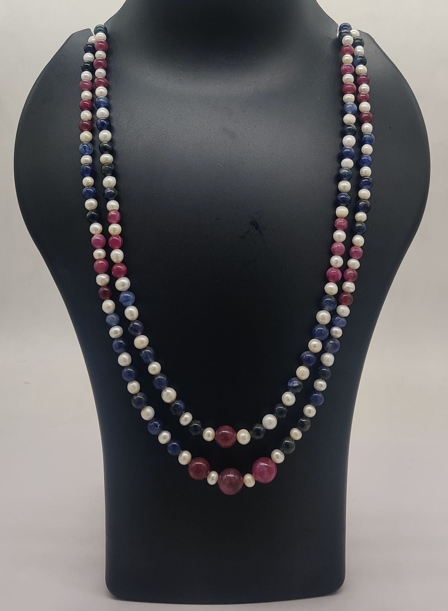 Regal Harmony Pearl & Gemstone Necklace Set