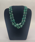 Verdant Glow Dual-Strand Gemstone Necklace