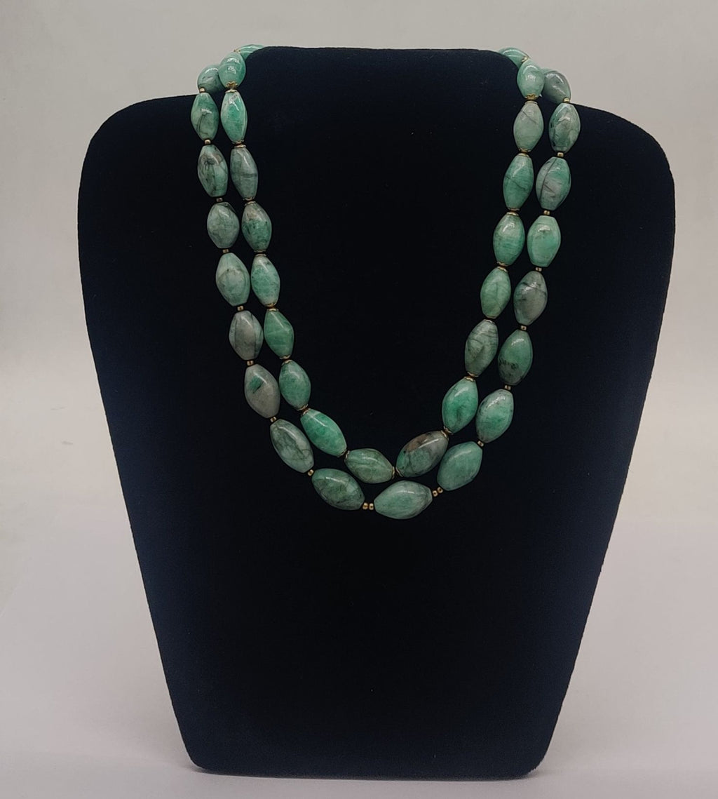 Regal Green Faceted Gemstone Necklace