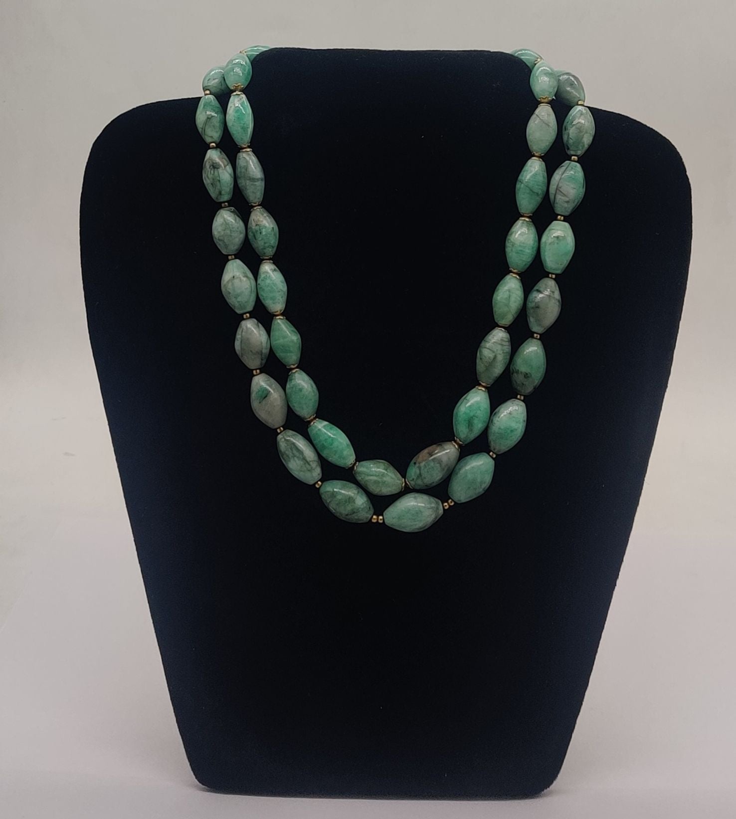 Regal Green Faceted Gemstone Necklace
