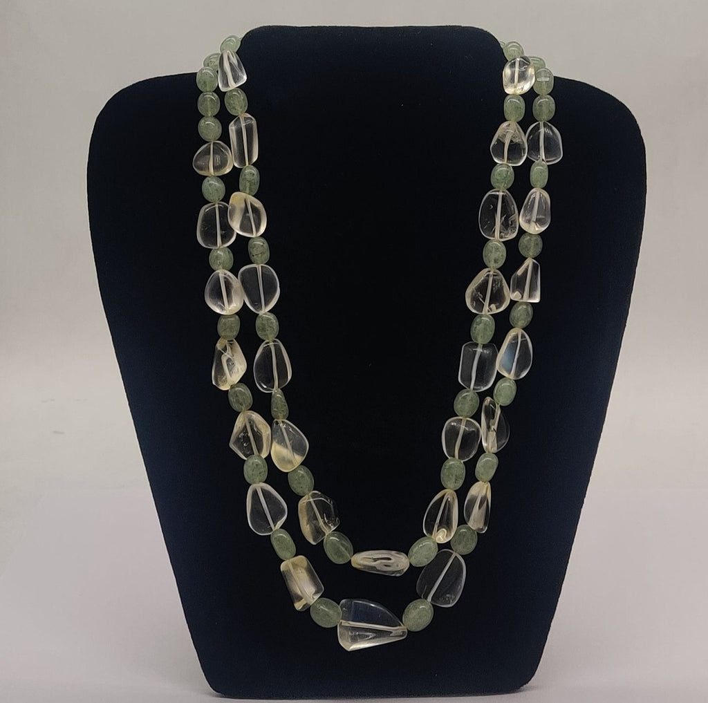 Dewdrop Harmony Dual-Strand Beaded Necklace
