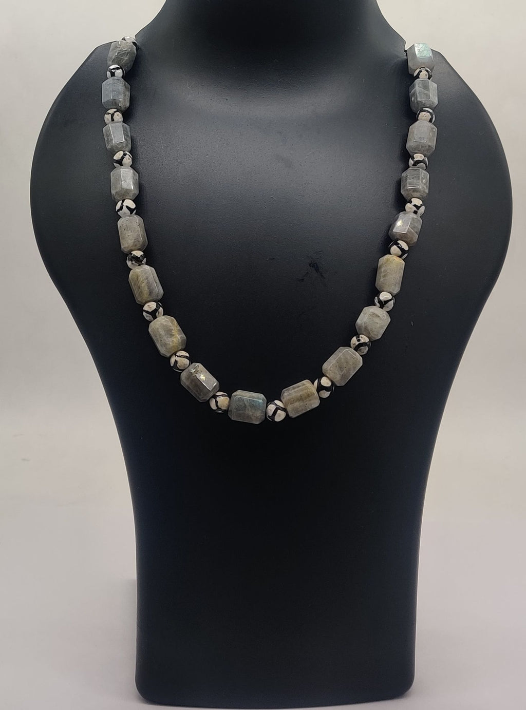 Labradorite & Jasper Contrast Beaded Necklace