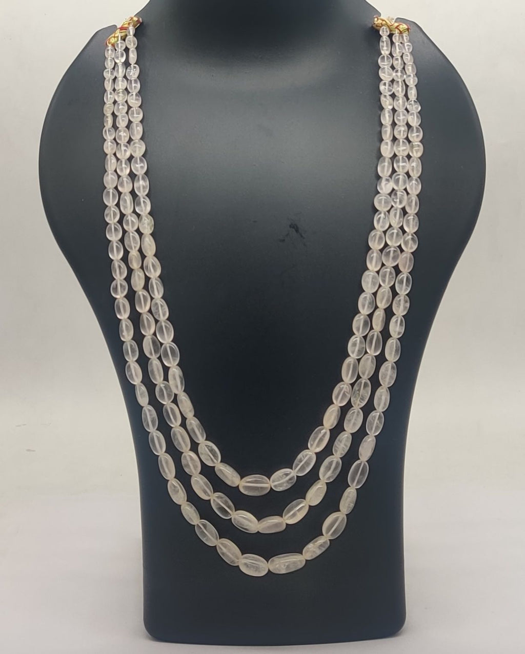 Crystal Cascade Triple-Strand Necklace