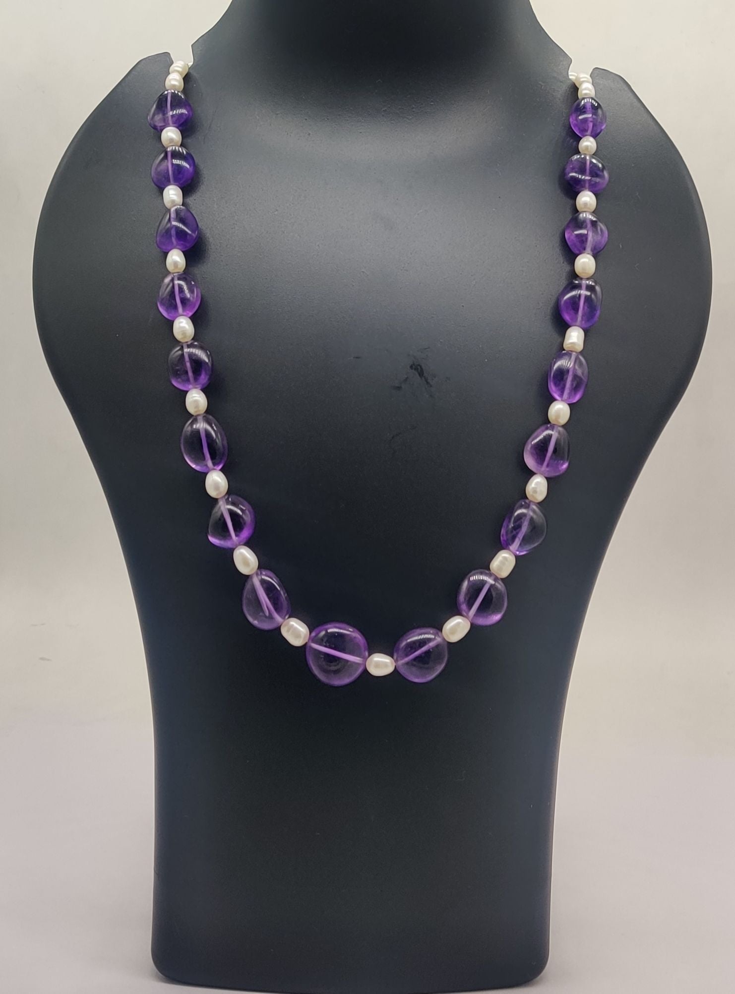 Amethyst & Pearl Elegance Necklace