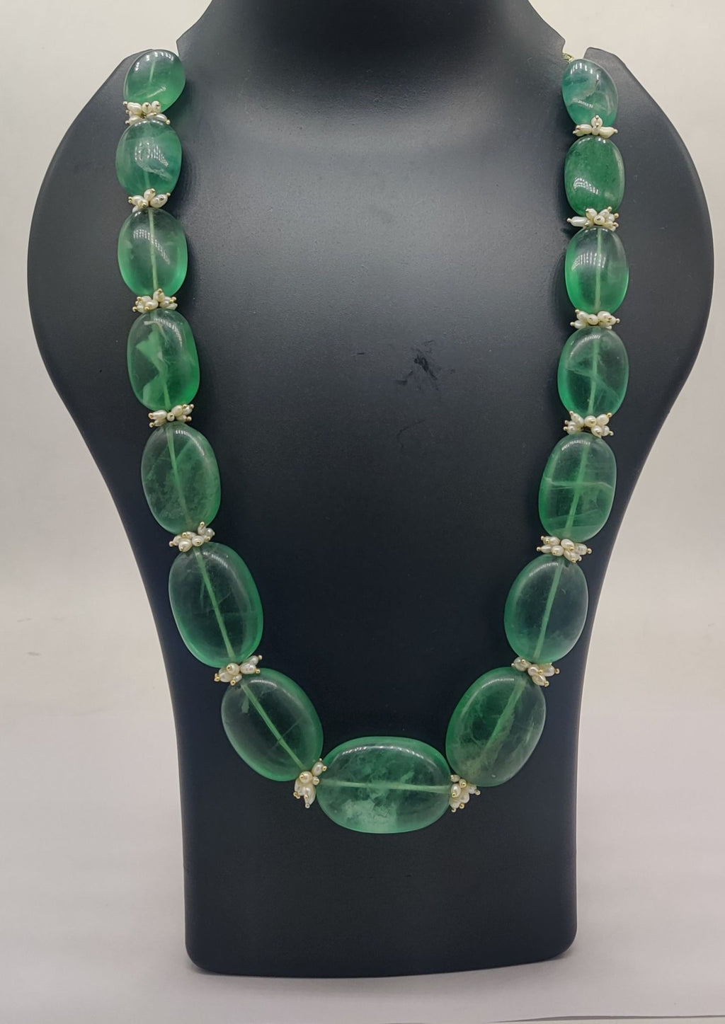 Dewdrop Green Fluorite Bead Necklace