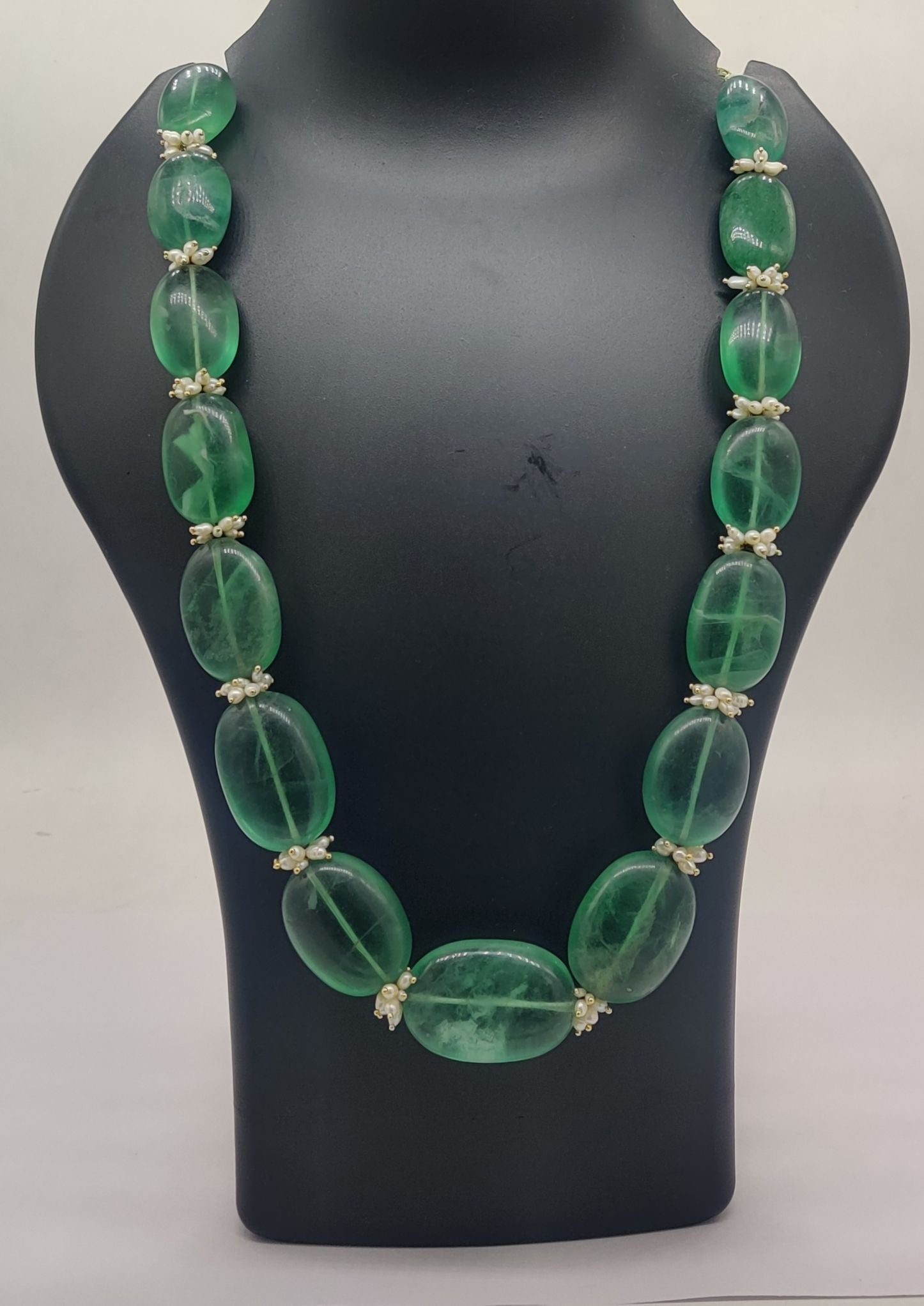Dewdrop Green Fluorite Bead Necklace